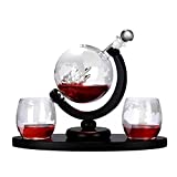 LINGLI Whisky Vodka Juego de dispensador de vino tinto con 2 vasos de whisky grabados - para licores Scotch Bourbon Vodka, regalo para hombres 0221